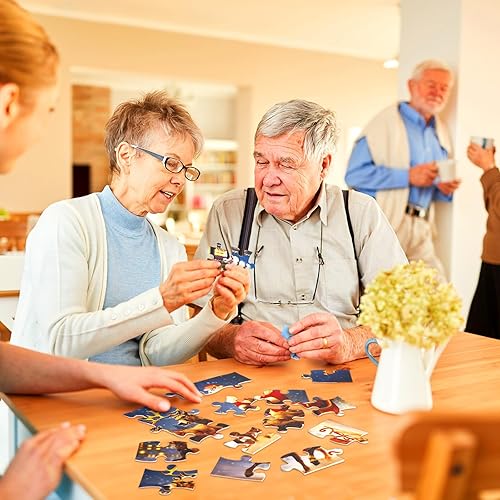 Miniatura 5 de Paquete de 6 rompecabezas de piezas grandes, productos de demencia y Alzheimer para personas mayores, actividades de demencia de madera y juegos de