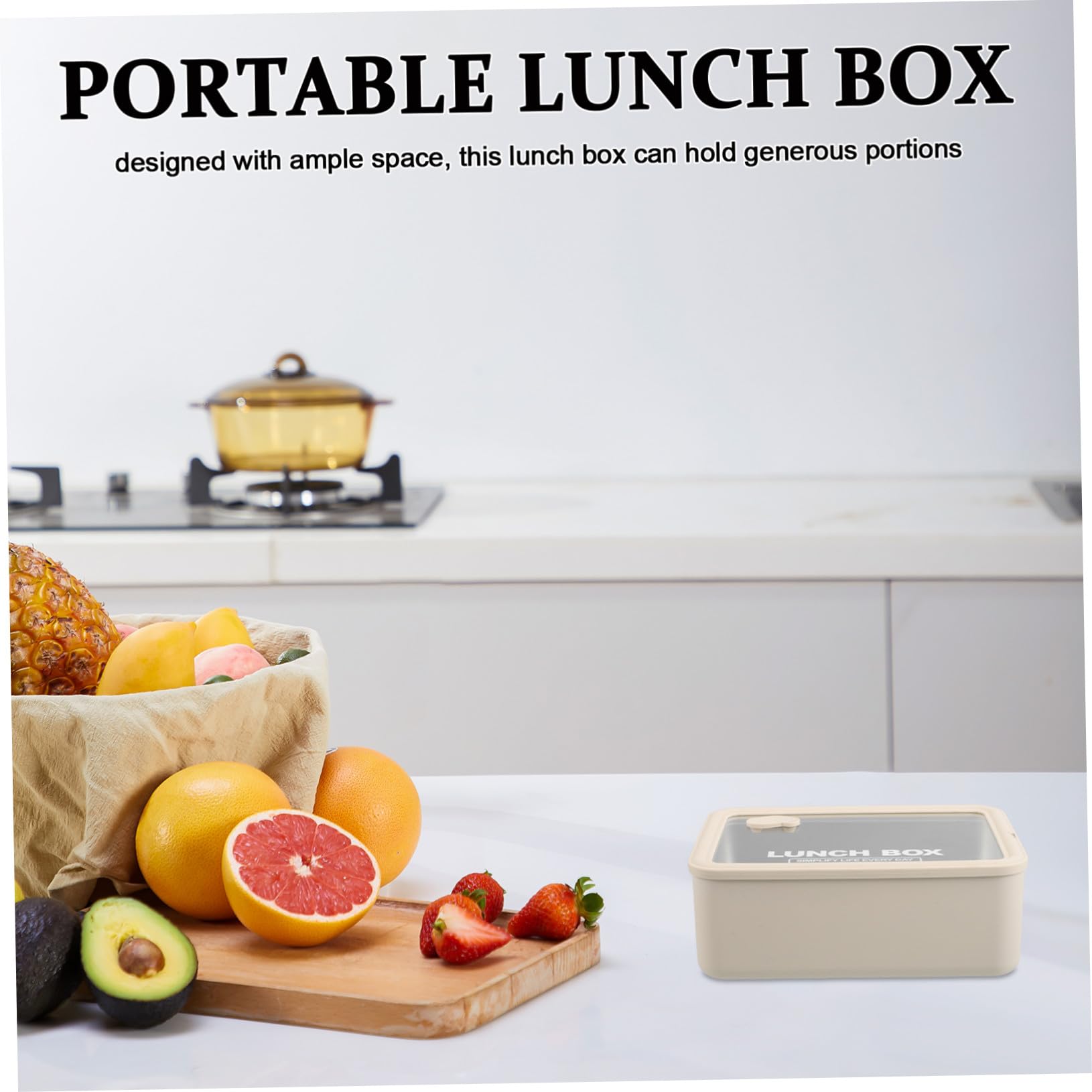 Fiambrera de Comida de Acero Inoxidable 304 con Tapa de Vidrio 1200 Ml Apta para Microondas Portátil para Adultos Oficina y Viaje
