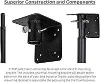 Vista 3 de Kit de poste de montaje universal - Ideal para casas de pájaros y comederos de pájaros montados en poste, poste resistente con conexiones roscadas