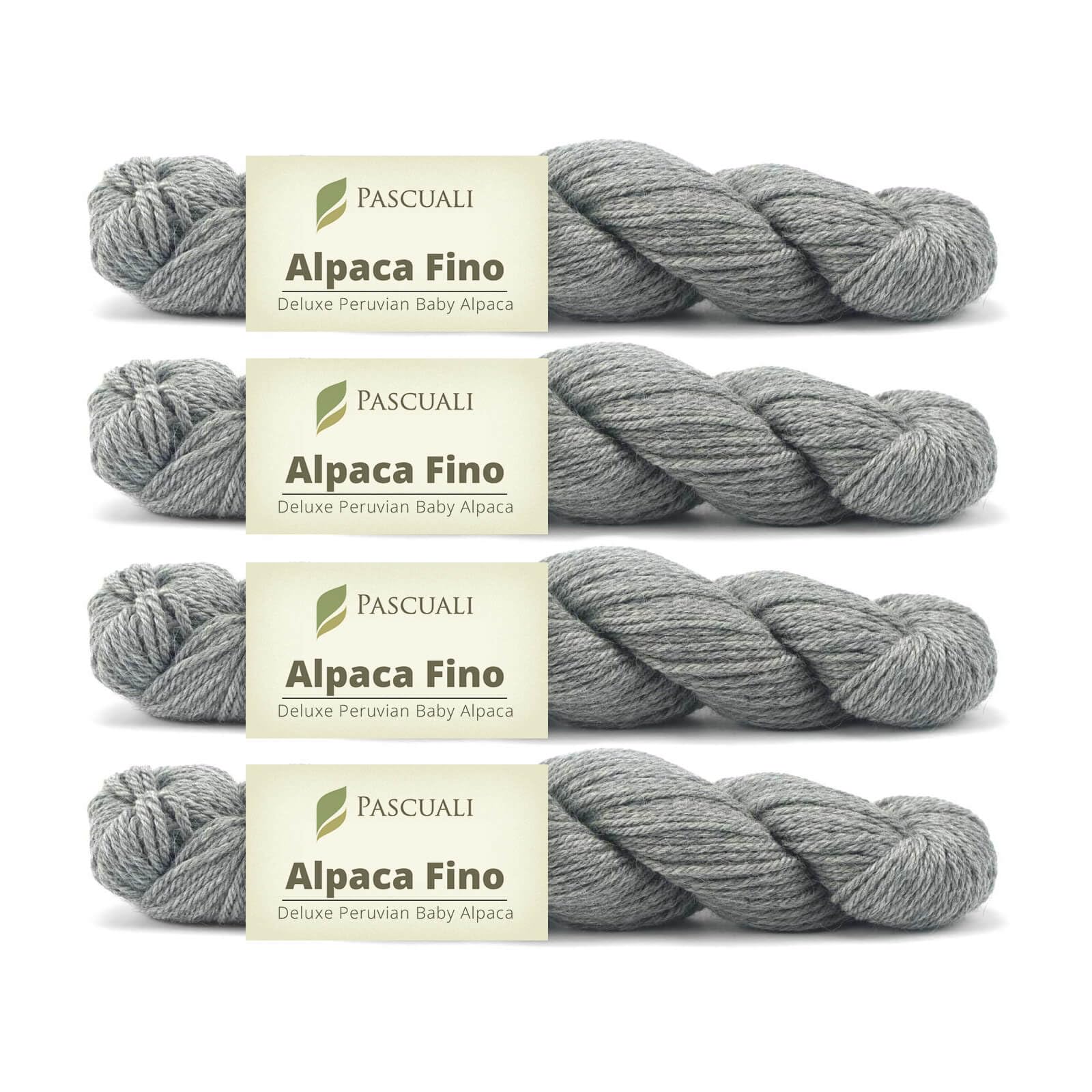 Laine d'alpaga bébé tricot crochet PASCUALI Alpaca Fino fil gris argenté 200g