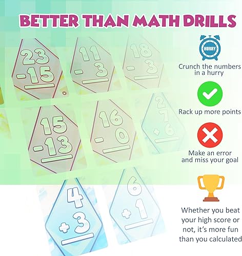 Miniatura 6 de Math Rush Sumación y resta (Volumen 1) - Un juego cooperativo de cartas flash de matemáticas basado en el tiempo para niños de 8 a 12 años, juegos