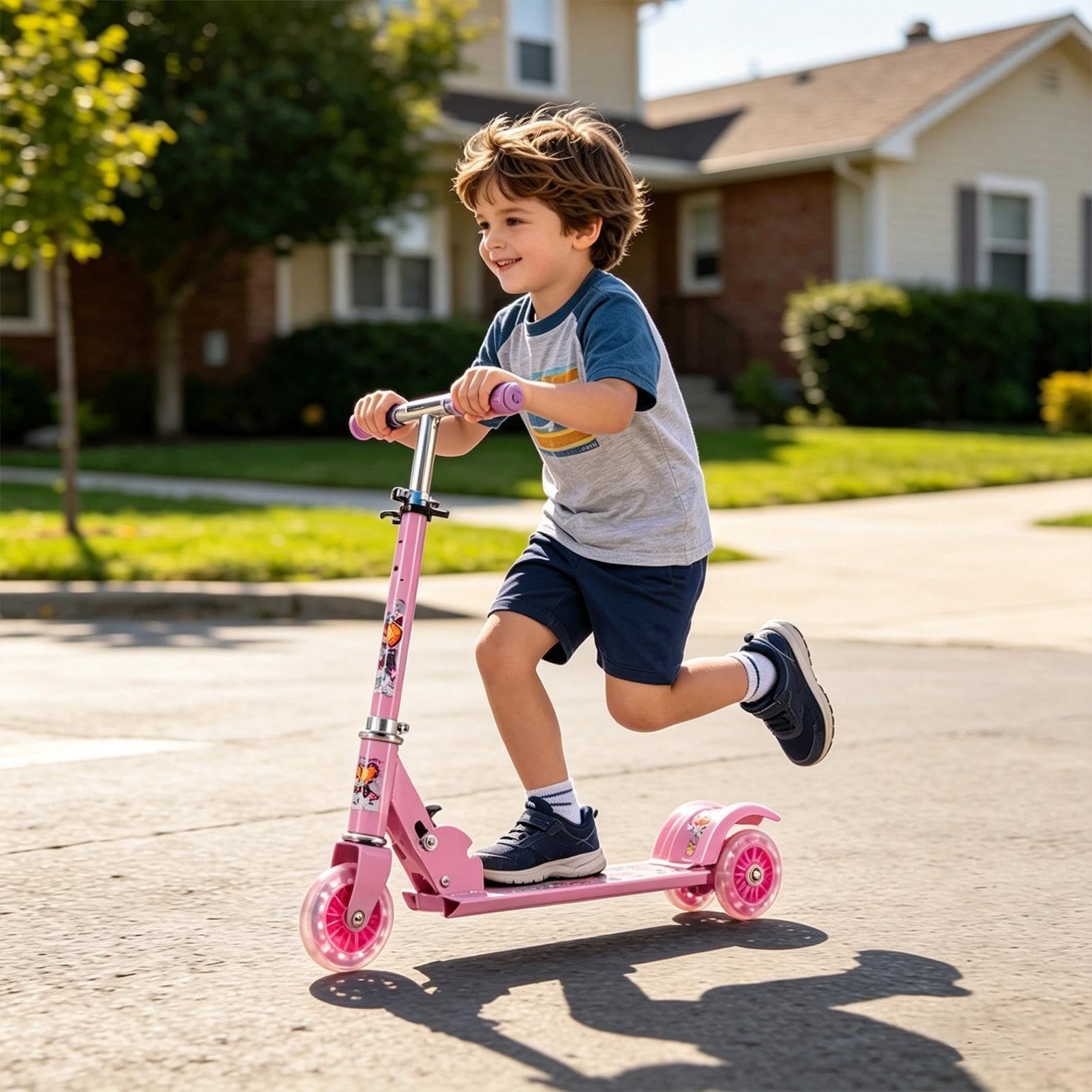 Monopattino per bambini, 2 ruote, leggero, altezza regolabile, monopattino pieghevole, con altezza regolabile, per sport all'aperto, passeggiata, parco, viaggi, campeggio, compleanno, vacanze, ragazzi