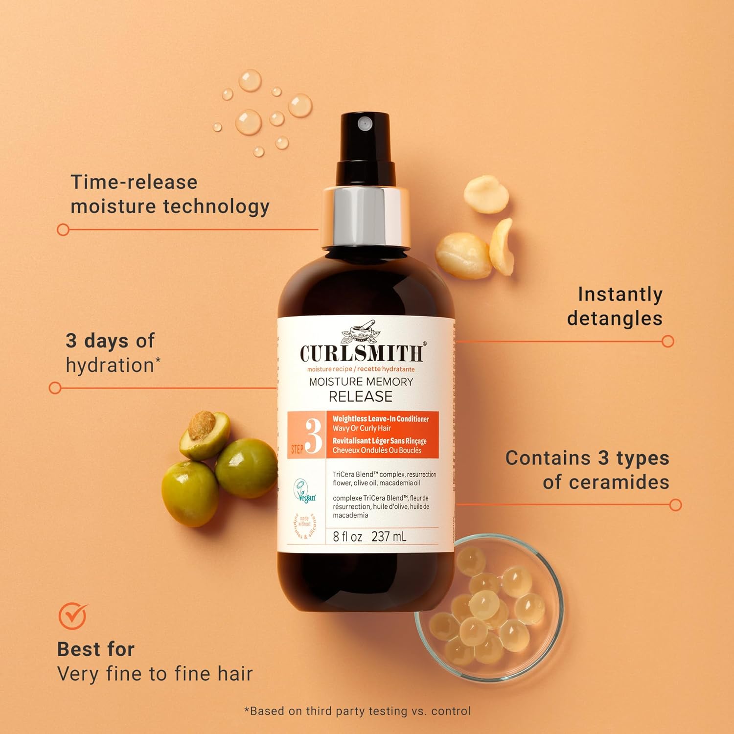CURLSMITH Moisture Memory Release - Lightweight Leave-In Conditioner for Curls, Hydrating and Detangling, For All Curl Types, Vegan & Cruelty Free - Image 2