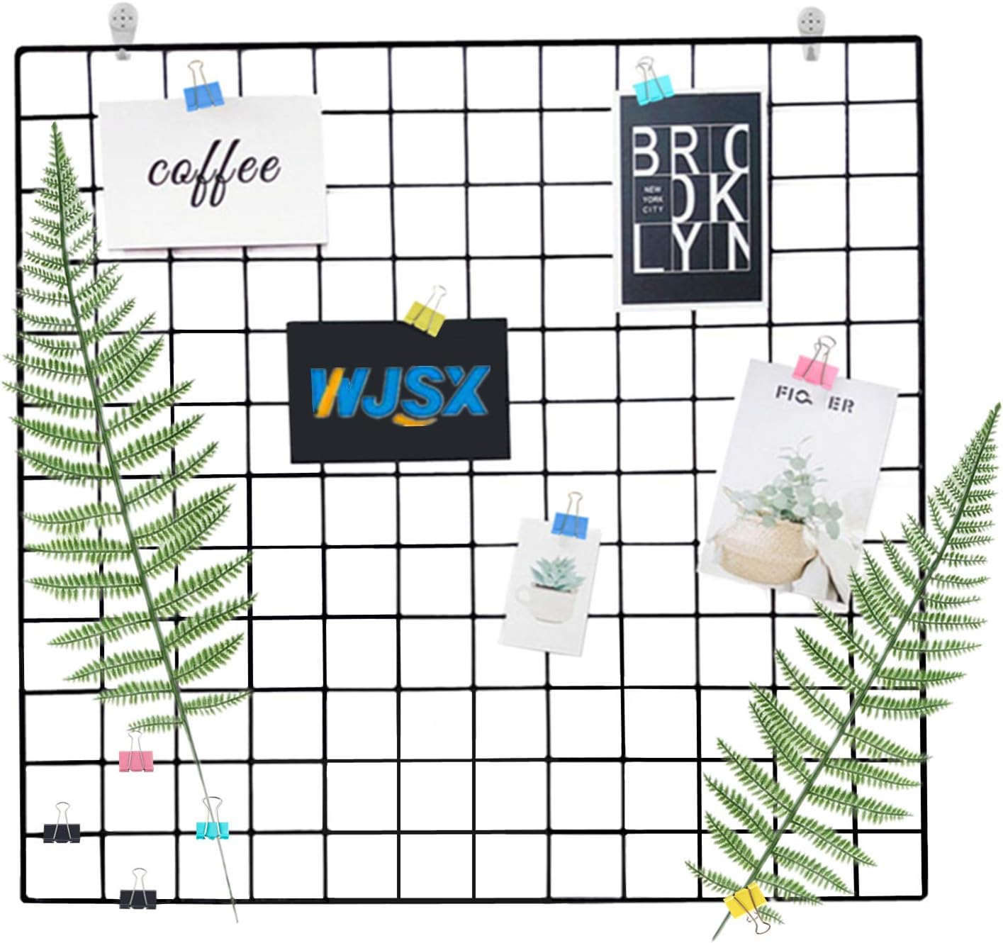 Grid Wall, DIY Iron Grid of Photo Wall, Iron Grid pin Board Photo Wall, Decoration pin Board Photo, Memo Hanging in the Family, Kitchen, Office so(Pink 45x65cm) (45 x 65 cm) (60 x 60 cm)
