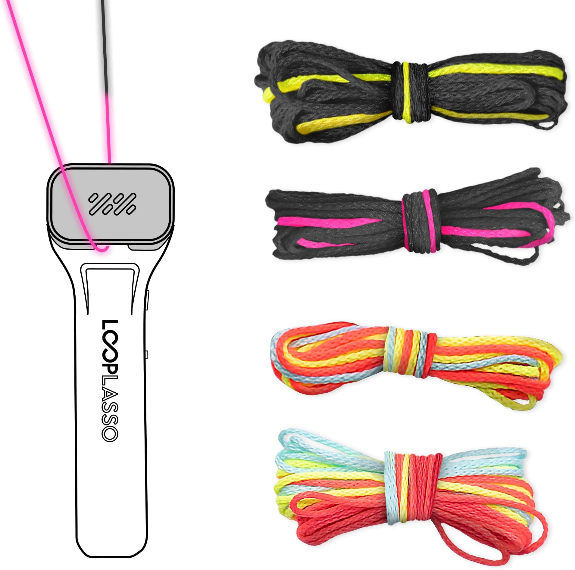 Loop Lassoยฎ Nano Special FX String Pack โ UV-Reactive Strings with Strobe Effect, Trippy & Interactive Play for Kids, Flow Arts & Raves - String Only