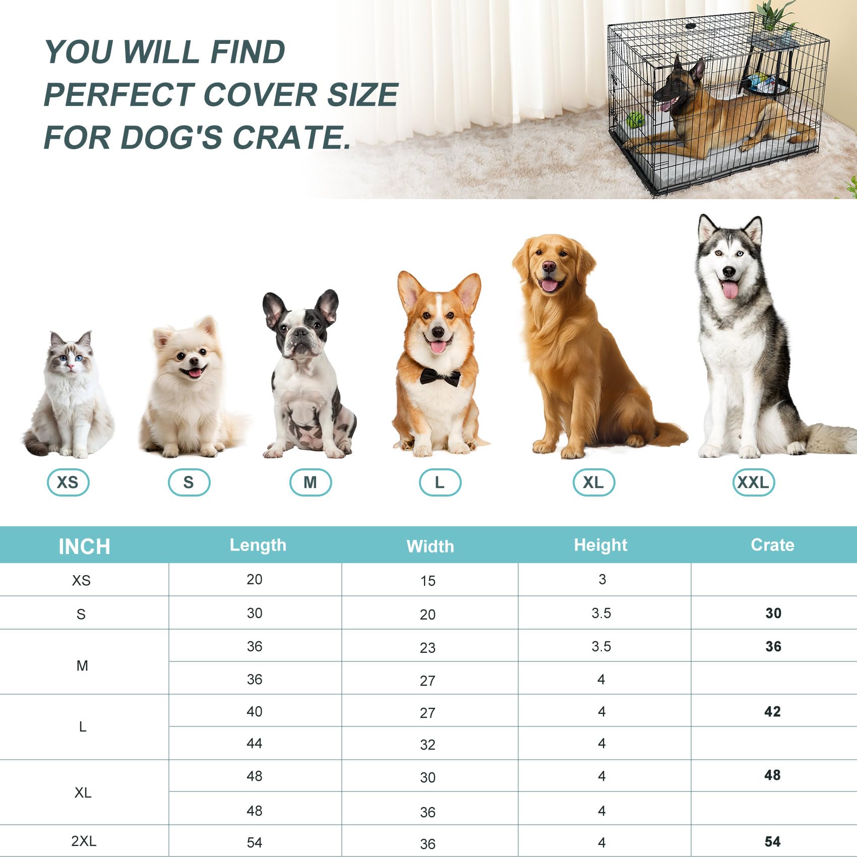 Explore Land Waterproof Dog Bed Cover Machine Washable Fluffy Dog Bed Replacement Cover for 42 Inch Crate, 40Lx27Wx4H inch, Gray - image 3