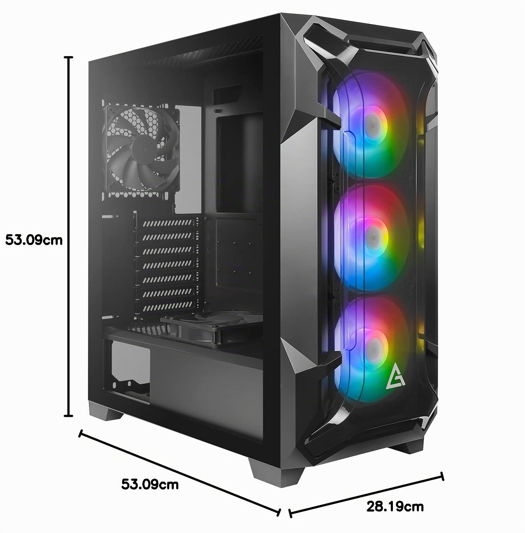 Boîtier Moyen Tour ATX Dark Fleet DF600 Flux RGB avec Panneau Vitré, Noir