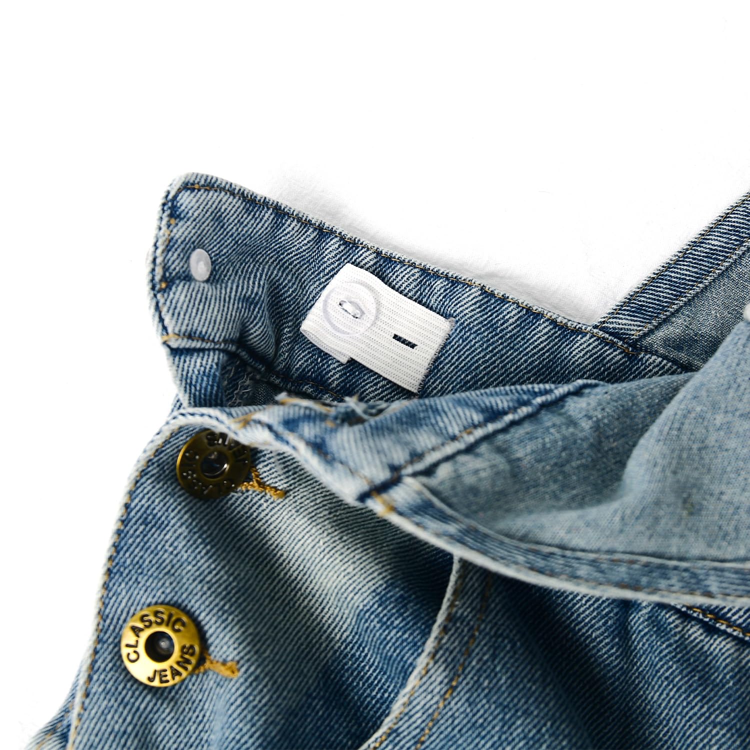 KIDSCOOL SPACE Salopette en jean pour fille, vêtements de travail en jean déchiré pour petit grand enfant