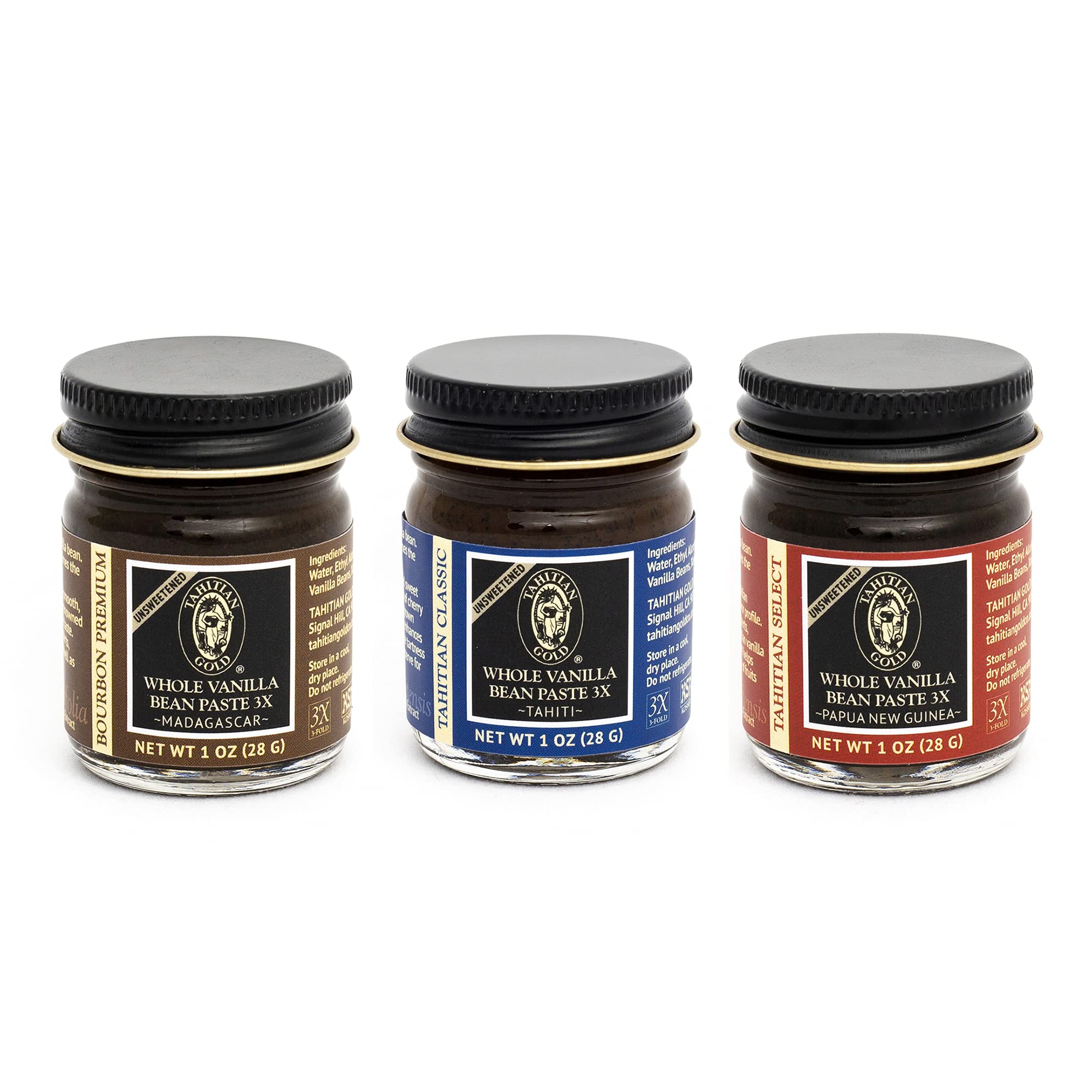 Tahitian Gold Premium All Natural Triple Fold Unsweetened Whole Vanilla Bean Paste For Baking, Cooking, and More, Ideal For Cookies, Cakes, Muffins,