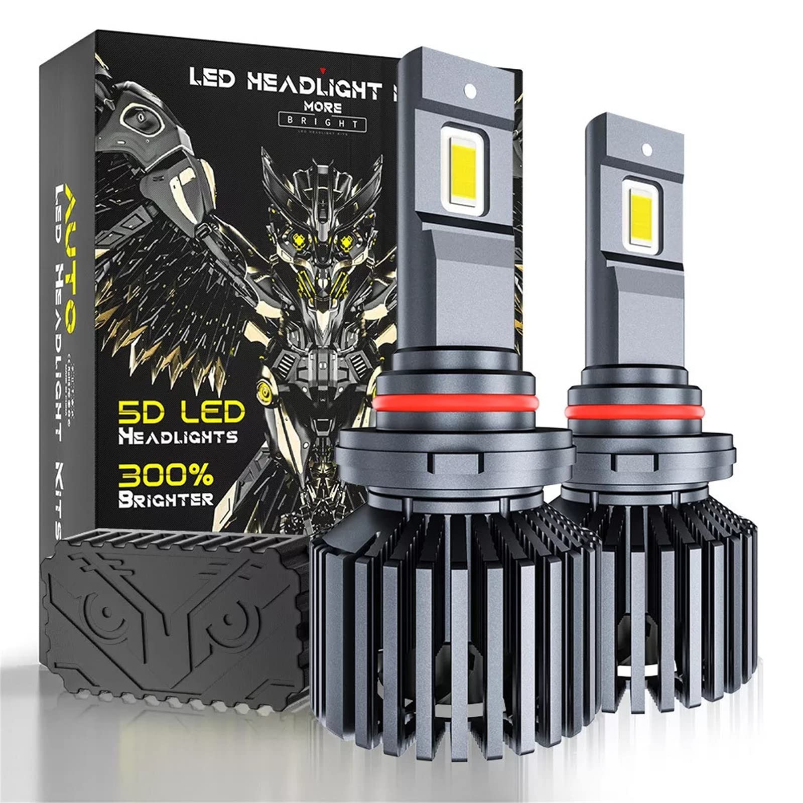 5D Lampadine Per Fari A LED, Kit Di Conversione Per Fari A LED Più Luminosi Da 110 W 22.000 Lm 6500 K Bianco Freddo IP68 Impermeabili, Durata Della Vita Di 50.000 Ore, Confezione Da 2,H7