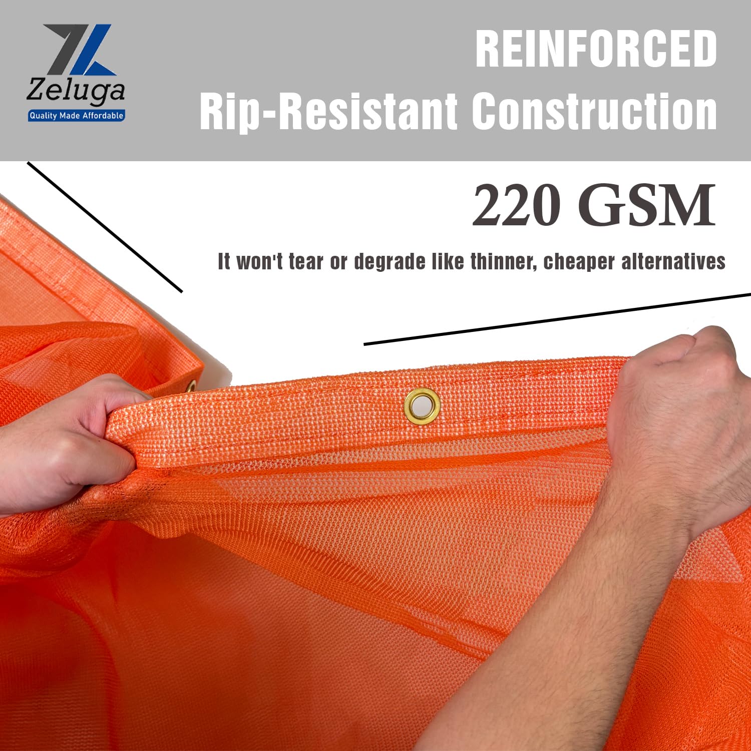 Amazon.com : Zeluga 24-552-0810 220GSM Heavy Duty Orange Mesh Tarp