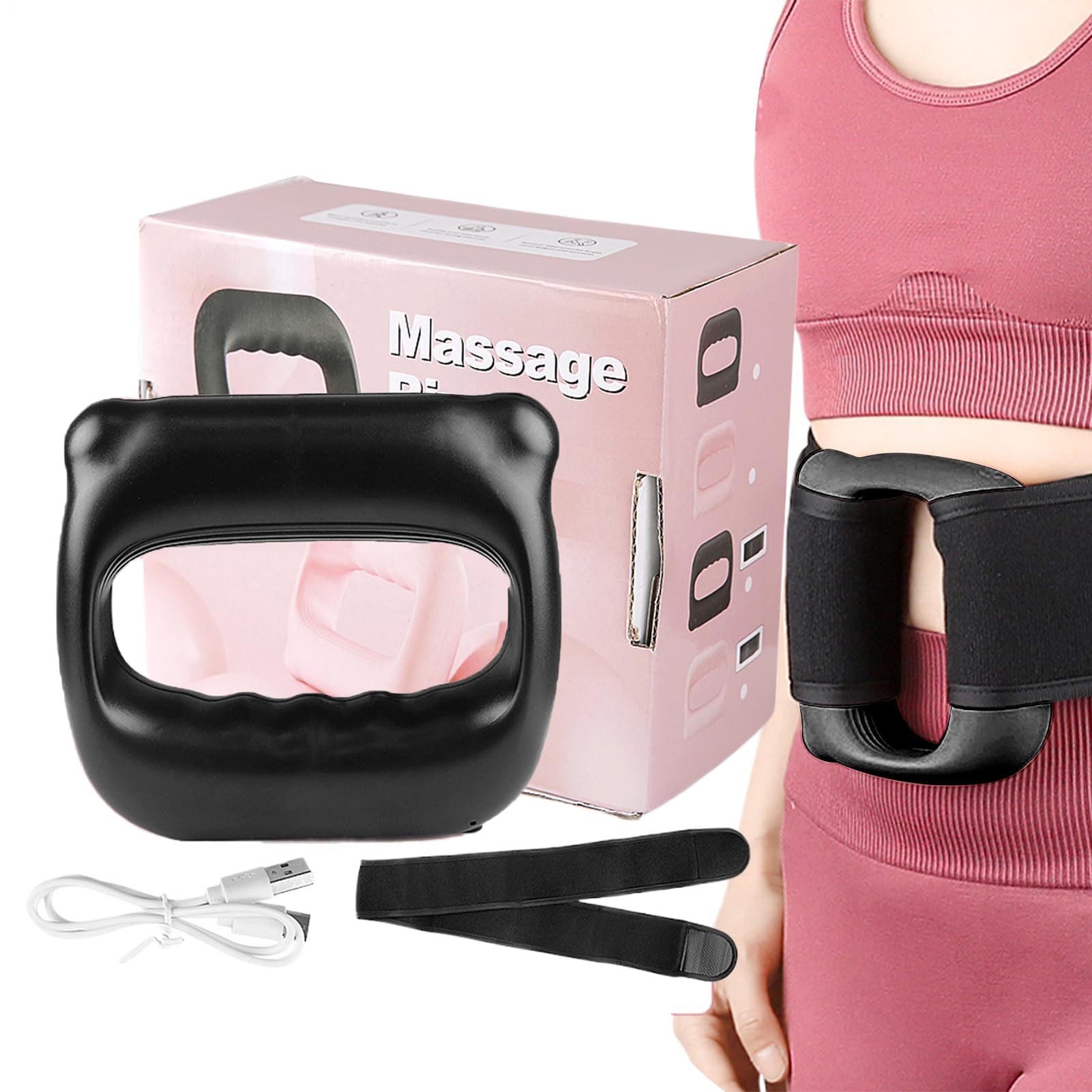 Anneau De Massage Fascial,Massage Abdominal 3 Vitesses avec Ceinture - Équipement De Fitness Pour Cou Dos Jambes Bras Abdomen Cuisses Fessiers