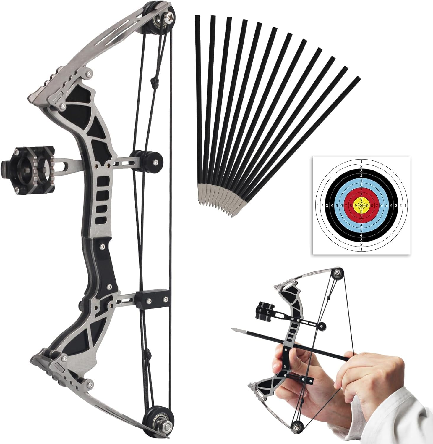 Nema Mini Stainless Steel Compound Bow - Black 1