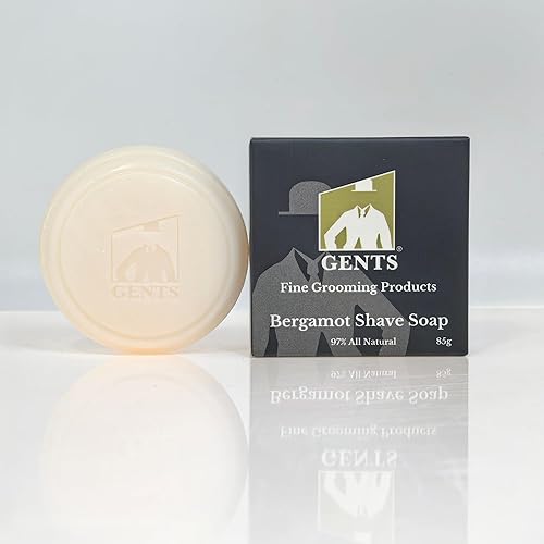 Miniatura 37 de Gents Jabón de afeitar de sándalo para hombre, barra natural con manteca de karité y glicerina para espuma rica, 3 onzas