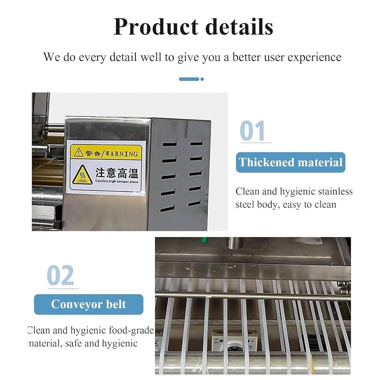 Máquina automática de piel de huevo, crepé multifuncional, produce 100-300 crepes por hora, grosor ajustable de 0,4 a 1,2 mm, ideal para panaderías y cafeterías