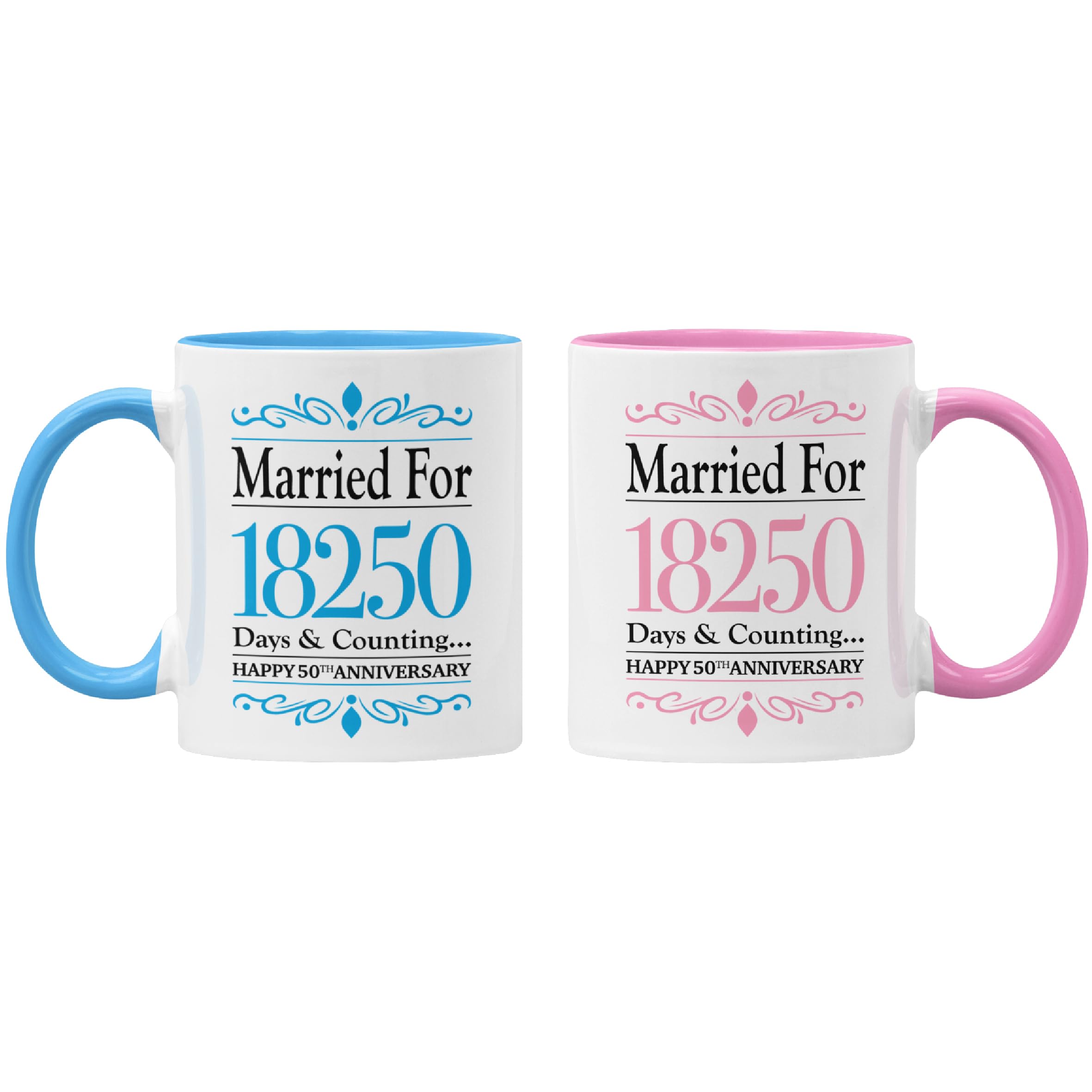 Gift Island 50th Anniversary Mug Gift for Women & Men | Happy Gold Anniversary | 50 Years | 50 Years Together | Wedding Marriage Gift for Mum and Dad - Granny and Grandad - Husband & Wife