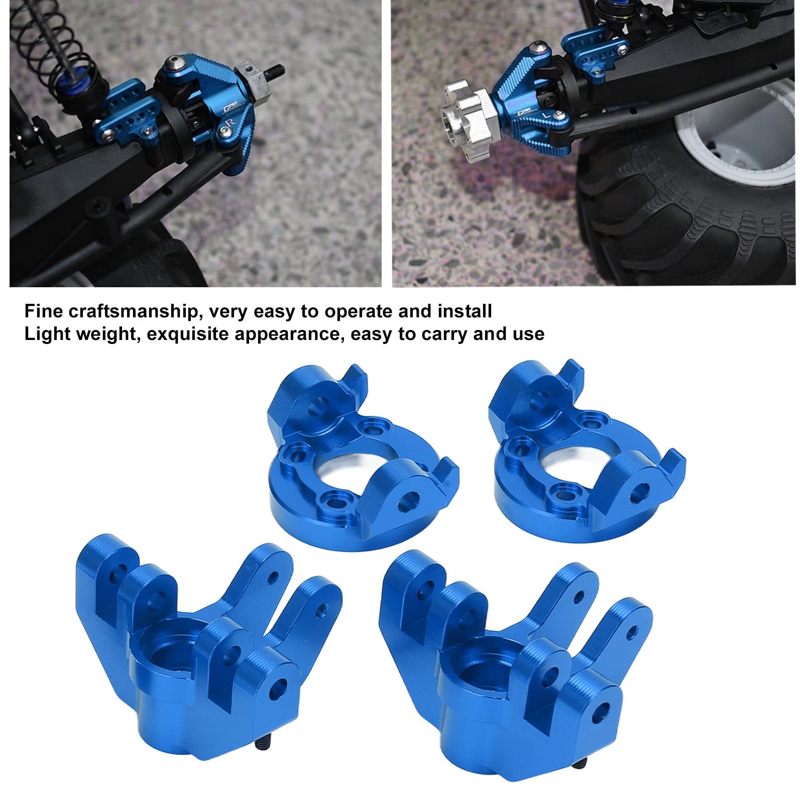 Acouto Taglie Anteriore in Metallo in Metallo in Lega di Alluminio con Base C Anteriore C per Losi LMT /8 TruckBlue Appositamente per Progettata per /8 Tazza di Sterzo per Losi Lmtmetal Base