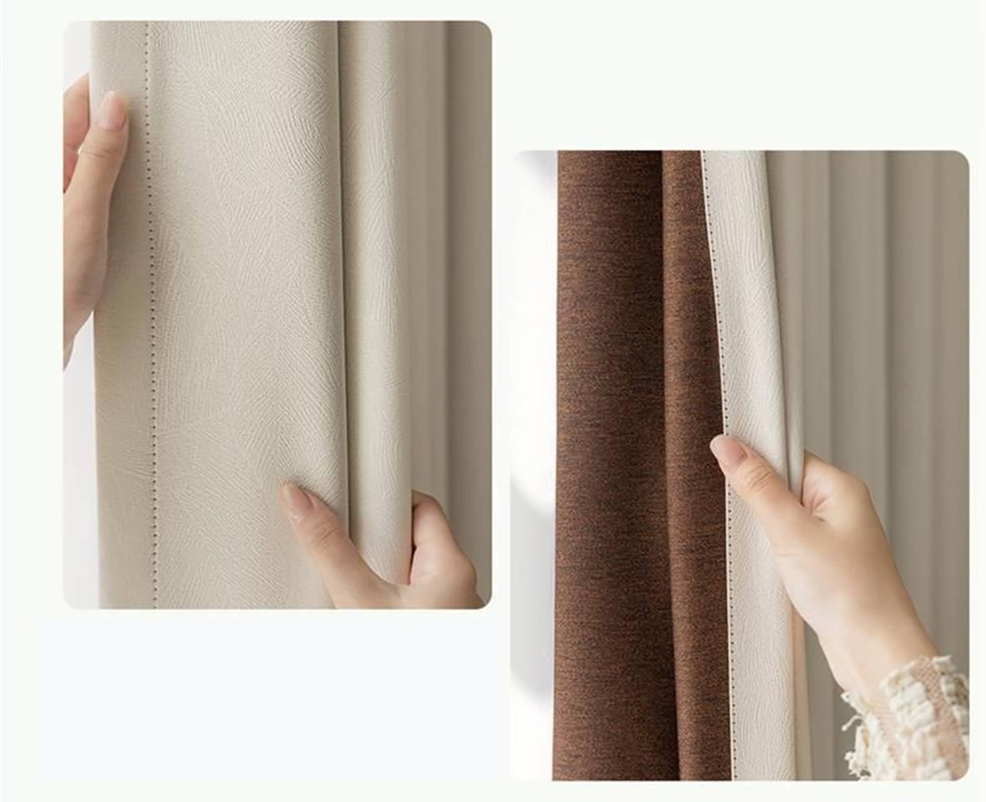 Firanka kuchenna w stylu boho, jasna morela, jednokolorowa, poliester, zestaw 2 sztuk, 86 x 214 cm (dł. x szer. x wys.)