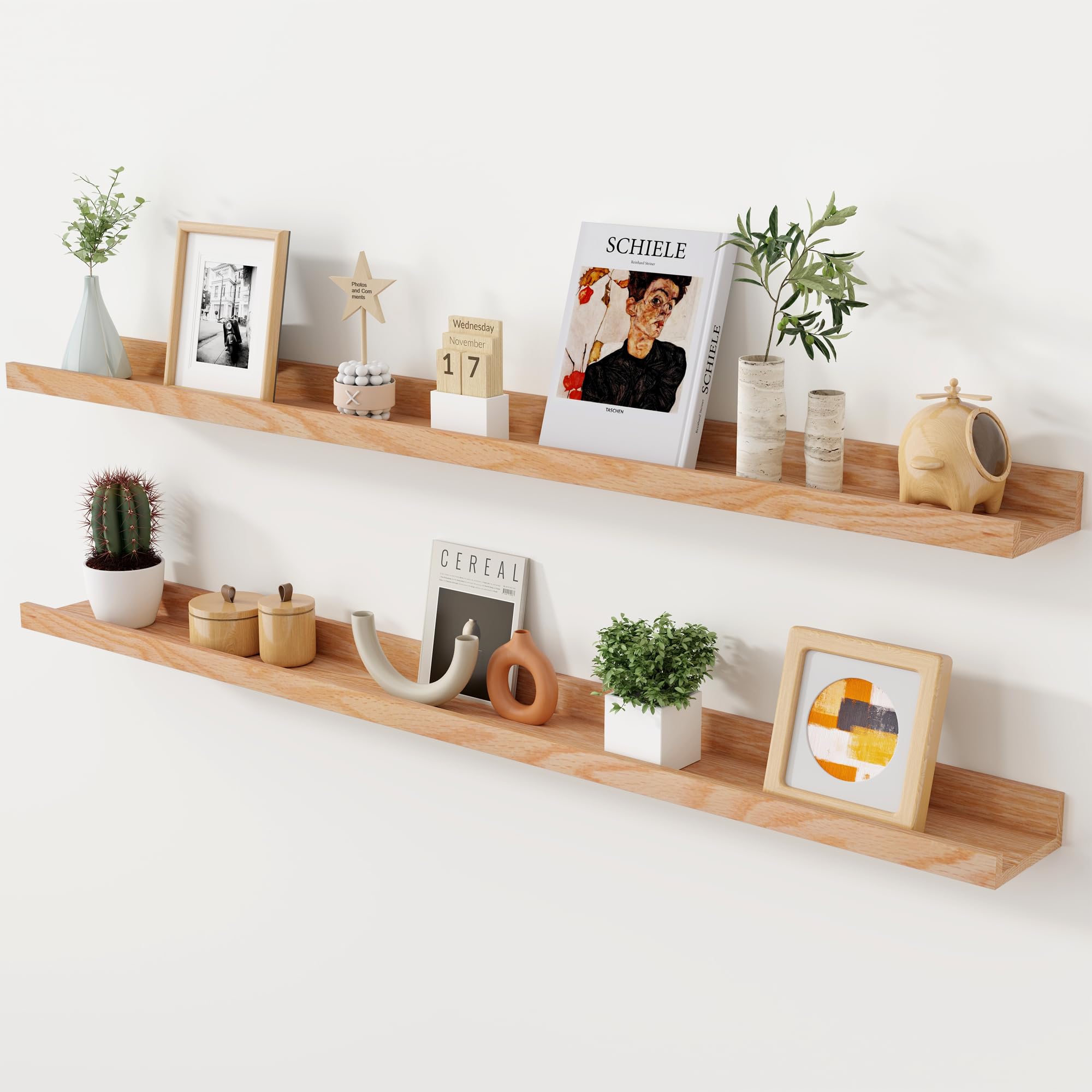 Photo 1 of *SEE NOTES*
Axeman Oak Picture Ledge Shelf, 48 Inch Floating Shelves Set of 2, Solid Oak Wood Wall Shelves with Lip, Wall Decor Storage for Bedroom Living Room Bathroom Kitchen Nursery Photo Picture, Natural Oak
