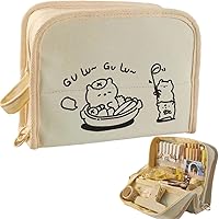 Vista 4 de Estuche para lápices de gran capacidad, múltiples compartimentos, bolsa grande para lápices, estuche organizador de caja de almacenamiento simple