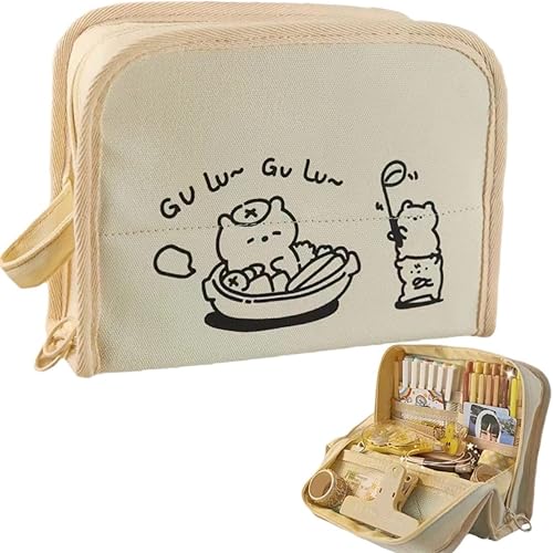 Estuche para lápices de gran capacidad, múltiples compartimentos, bolsa grande para lápices, estuche organizador de caja de almacenamiento simple,