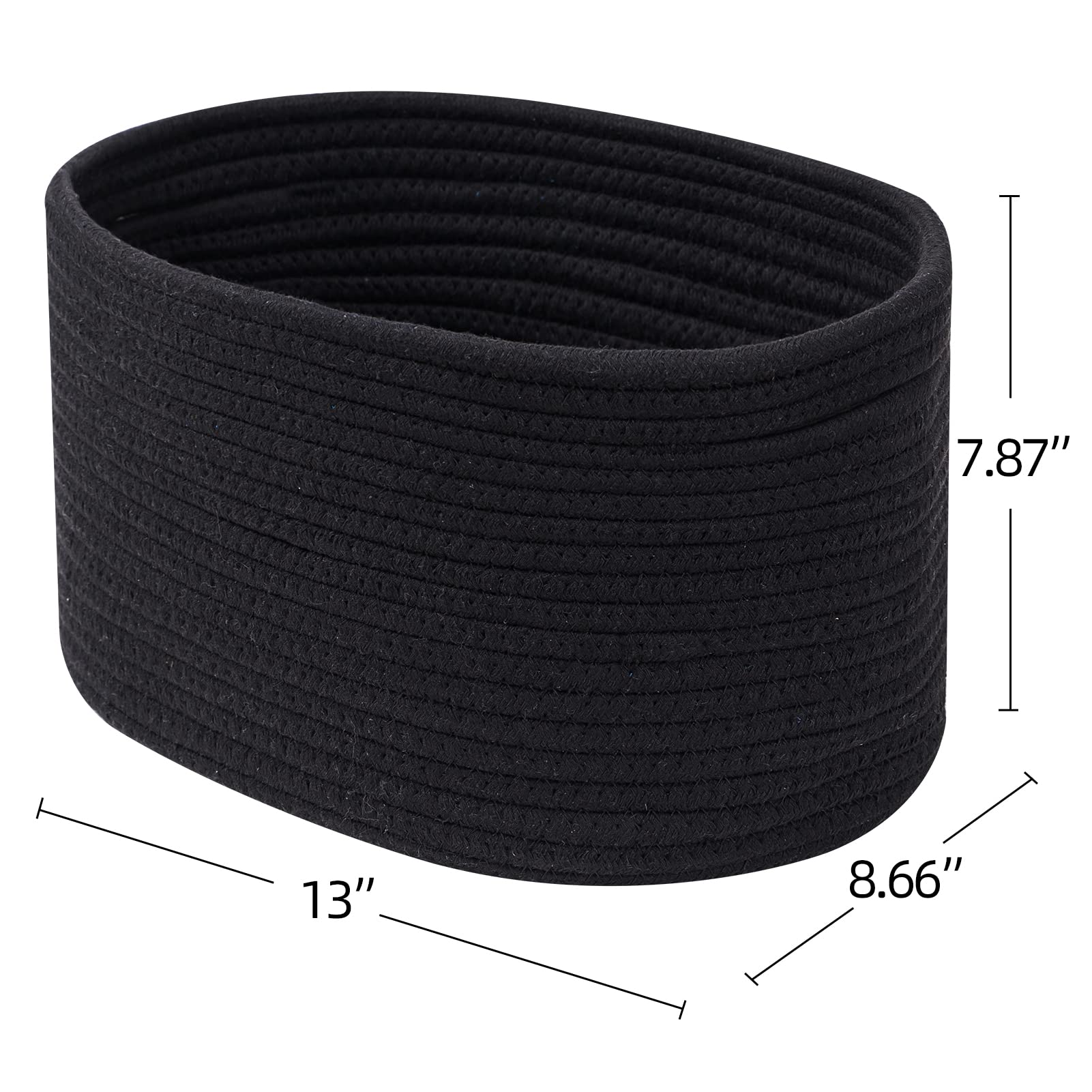 CubesLand Cube Shelf Storage Basket Bins for Shelves Closet Storage,Woven Rope Baskets for Organizing,Decor Basket for Living Room,Bedroom Oragnization&Storage,Perfect for Pet Toy&Food Storage, 3Packs Black