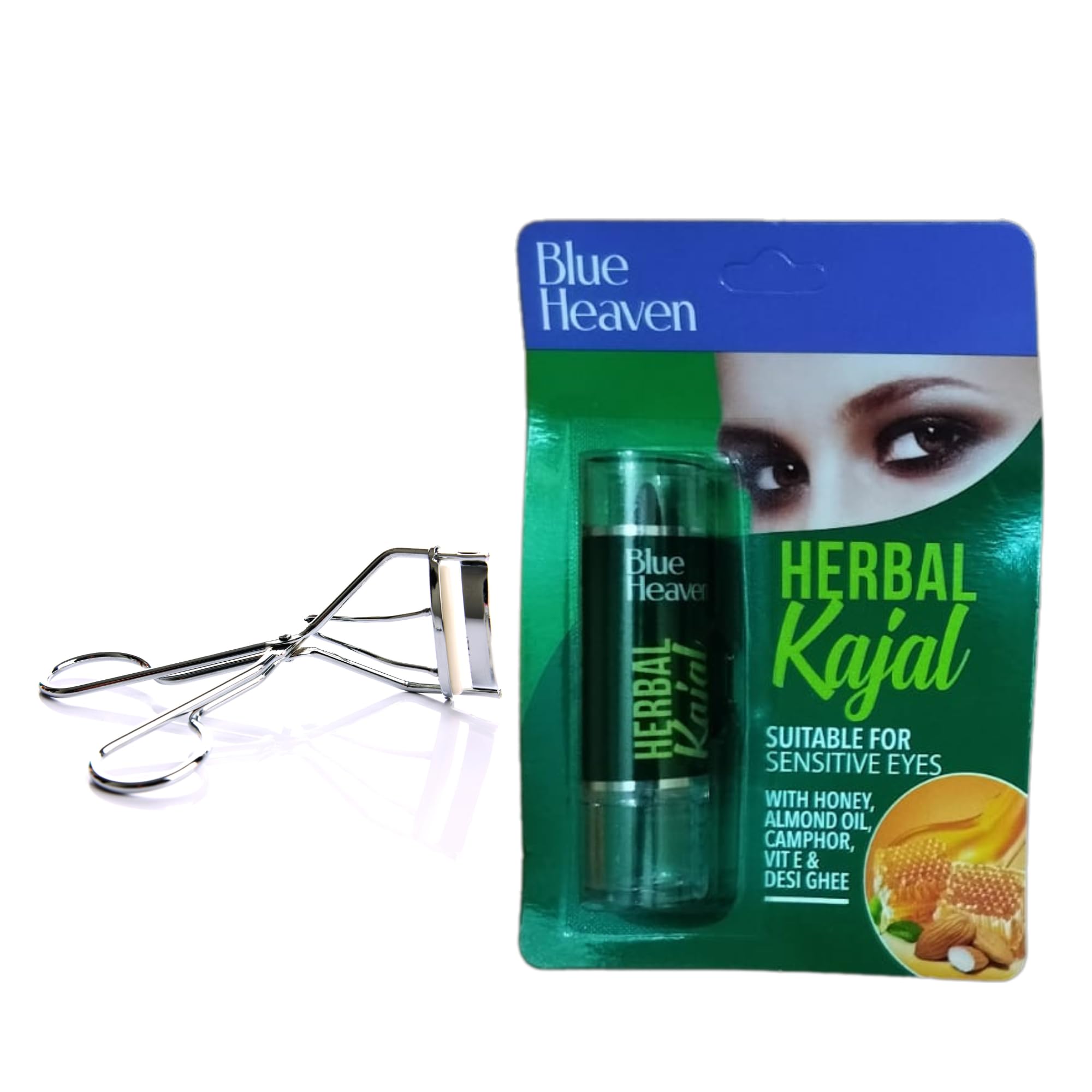 Blue Heaven Herbal Crayon Kajal With Matte Eyelash Curler (Pack Of 2), Multi-image-23
