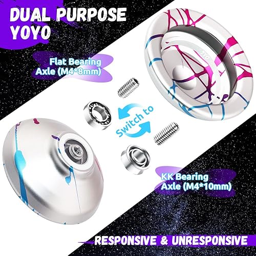 Miniatura 4 de Yoyo profesional X8 para niños de 8 a 12 años en adelante, Yoyo que no responde para trucos de giro de dedos, yoyo sensible al metal para