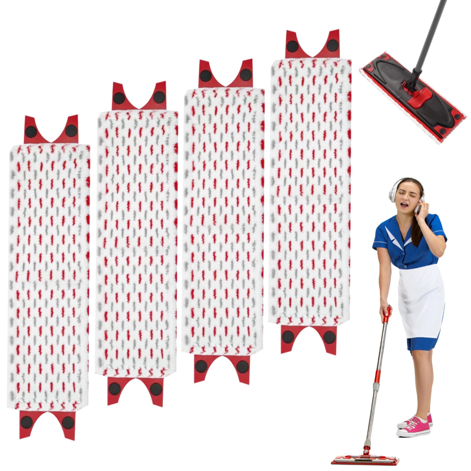 4 Recharges Microfibre Premium Pour Vileda UltraMax / UltraMax Turbo – Absorption Maximale, Élimine 99% Des Bactéries Avec De L'Eau Seulement !