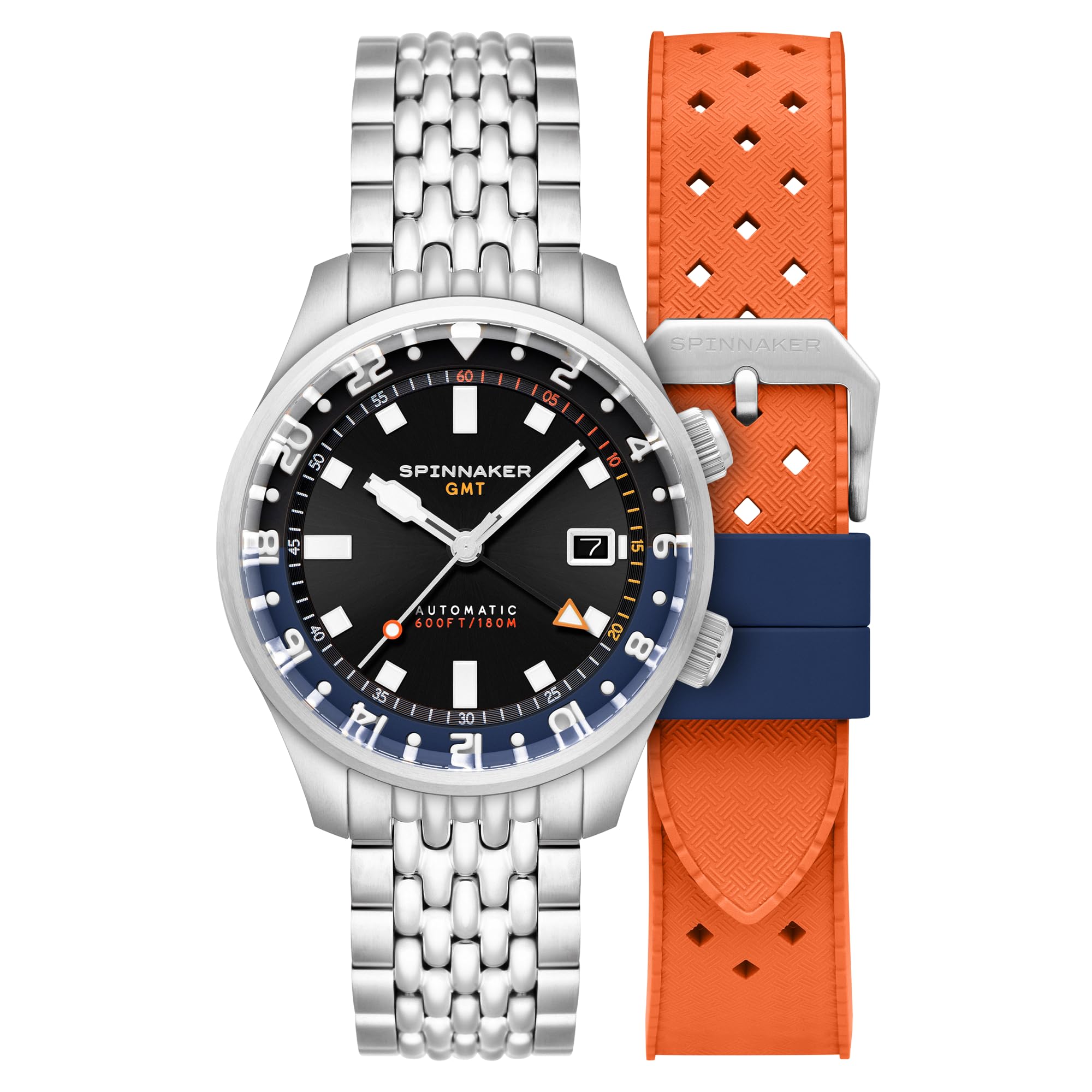 Spinnaker Bradner GMT SP-5121 - Orologio automatico da uomo, 42 mm, con cinturino in acciaio inox massiccio