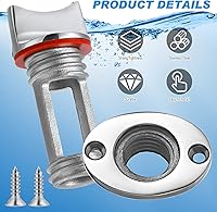 Vista 5 de Tapón de drenaje marino de acero inoxidable, kit de tapón de drenaje ovalado para garboard popa de barco con anillo de sellado impermeable