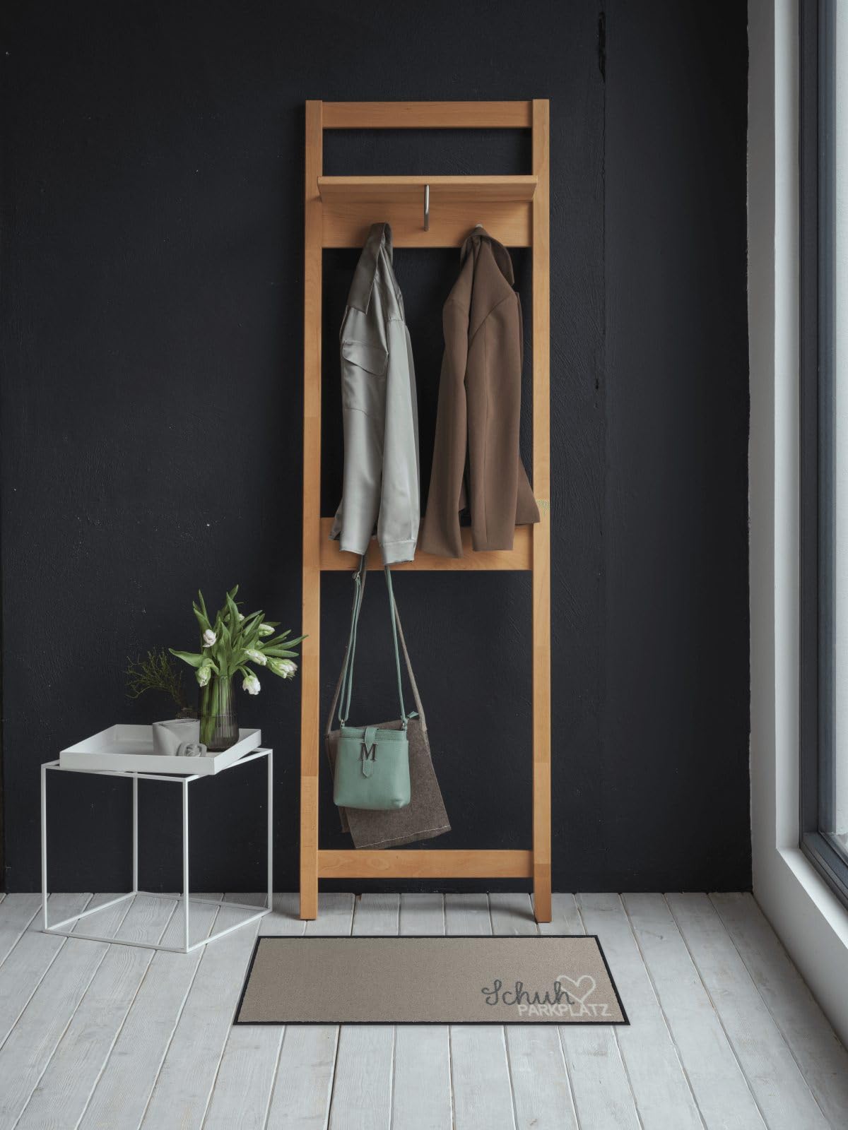 Salonloewe Minimatte Schuhparkplatz pur Taupe I Schmutzfangmatte & Fußabtreter für Innen 30 x 100 cm