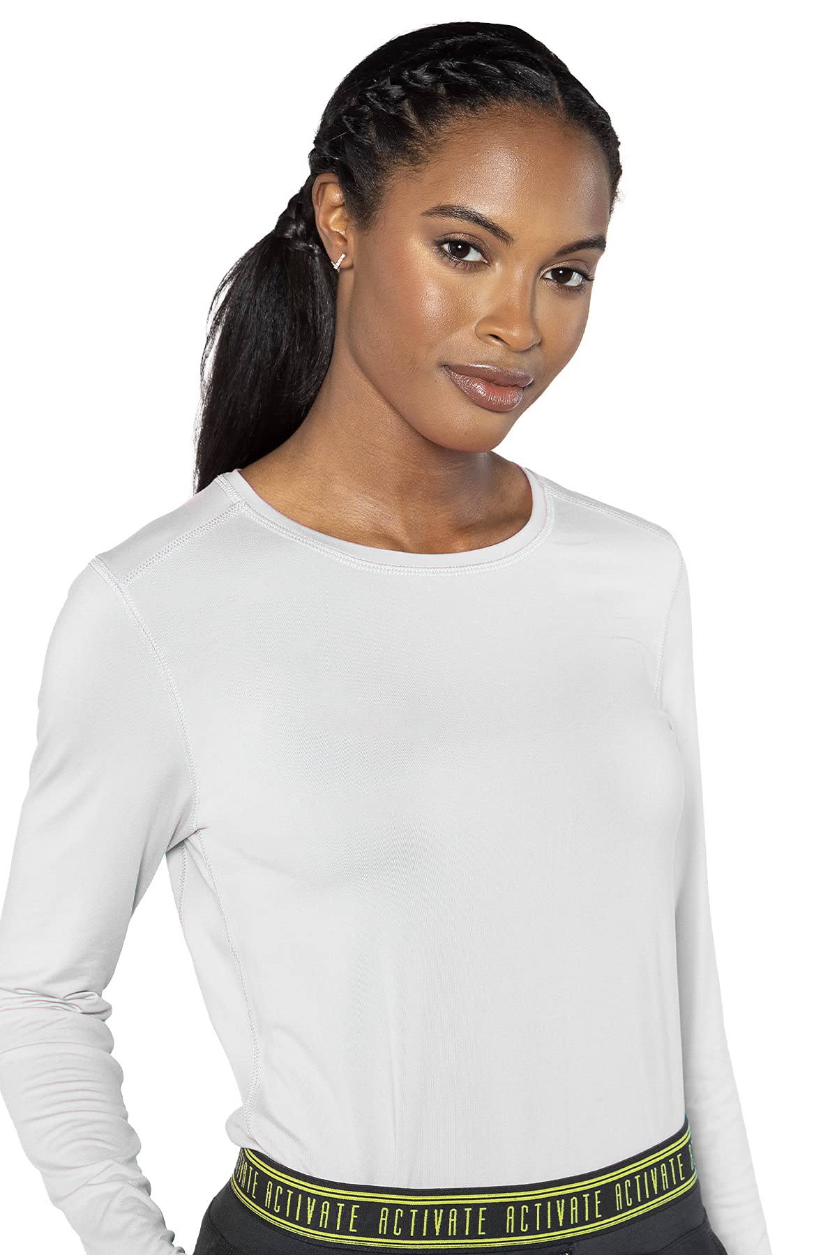 Med CoutureWomen's Activate' Performance Long Sleeve Knit Tee