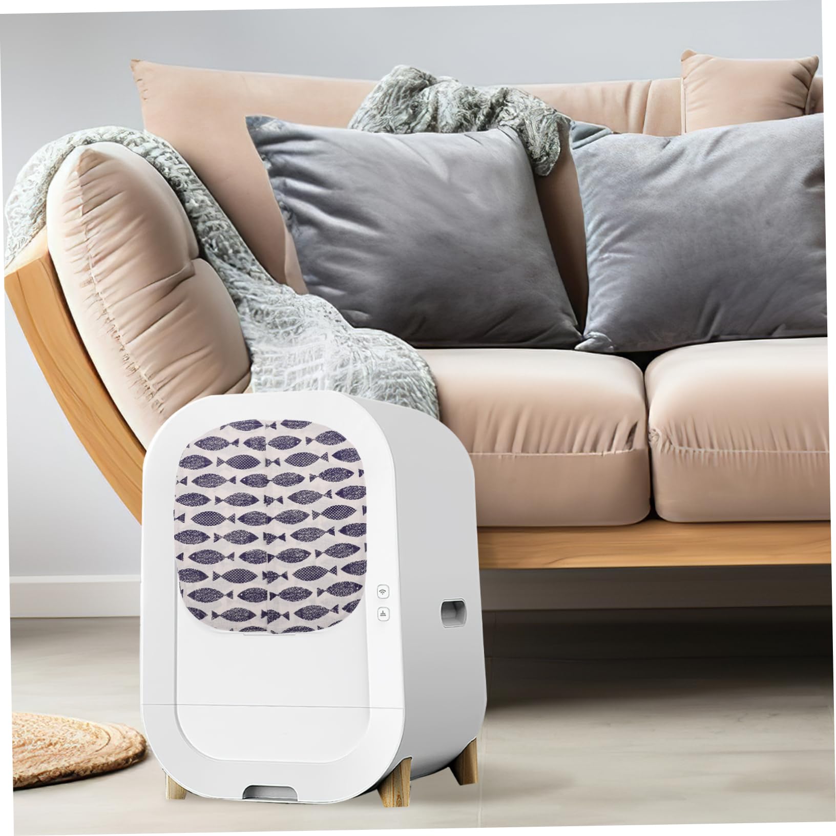 HEMOTON 5 Pièces Porte de Litière pour Chat Compatible avec Bac à Litière Automatique Rideau Éclaboussures pour Toilette de Chat Durable et Facile à Installer