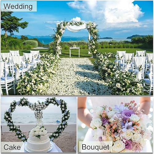 Miniatura 8 de Flores artificiales, 25 unidades, rosas falsas de aspecto real con tallos para ramos de boda, centros de mesa de baby shower, arreglos florales,