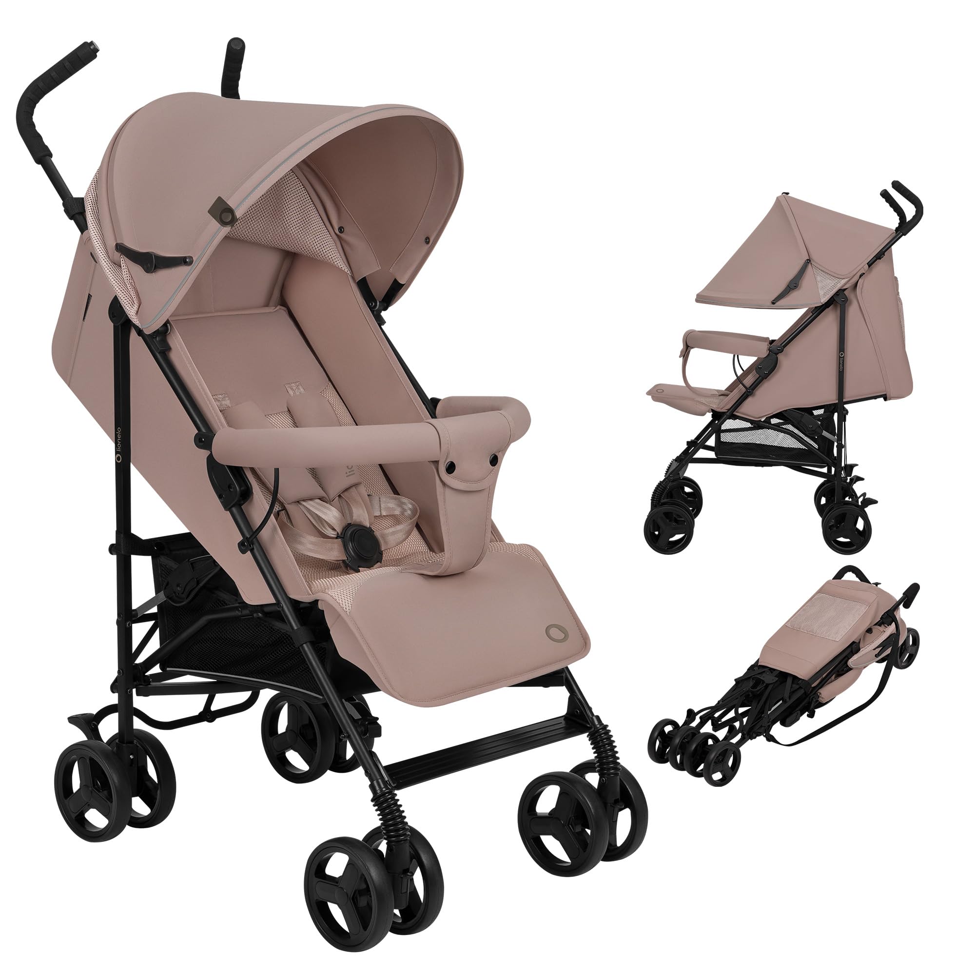 LIONELO Silla de Paseo Ligera Elia para Bebés hasta 15 kg, Carrito de Bebé Plegable con Asiento Reclinable, Capota XXL, de 6 a 36 Meses