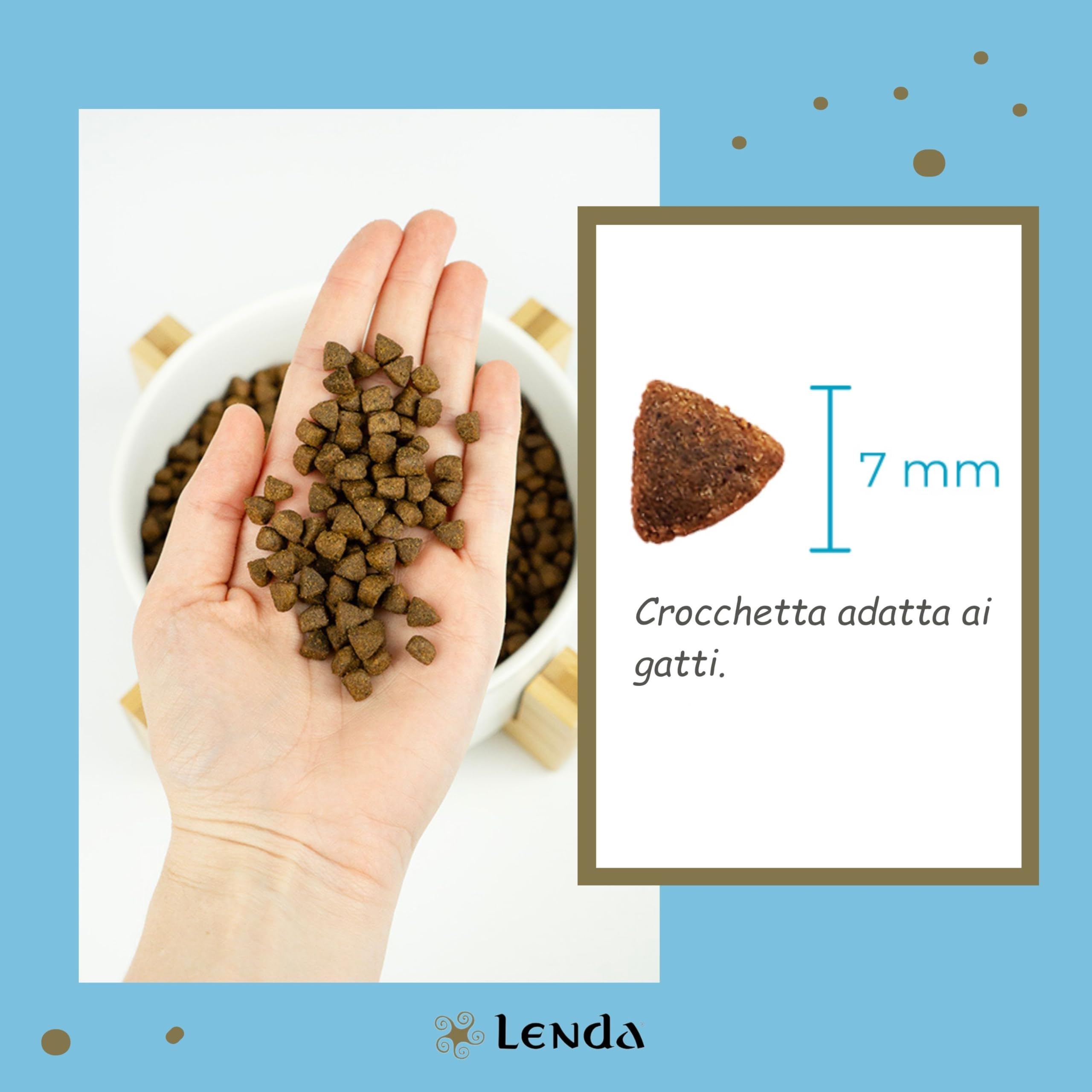 Lenda Gatto Sensitive & Sterilized 7 kg - Crocchette Ipoallergeniche Senza Cereali per Gatti Adulti Sterilizzati e in Sovrappeso - Croccantini Per Gatti Sensibili - Cibo Completo
