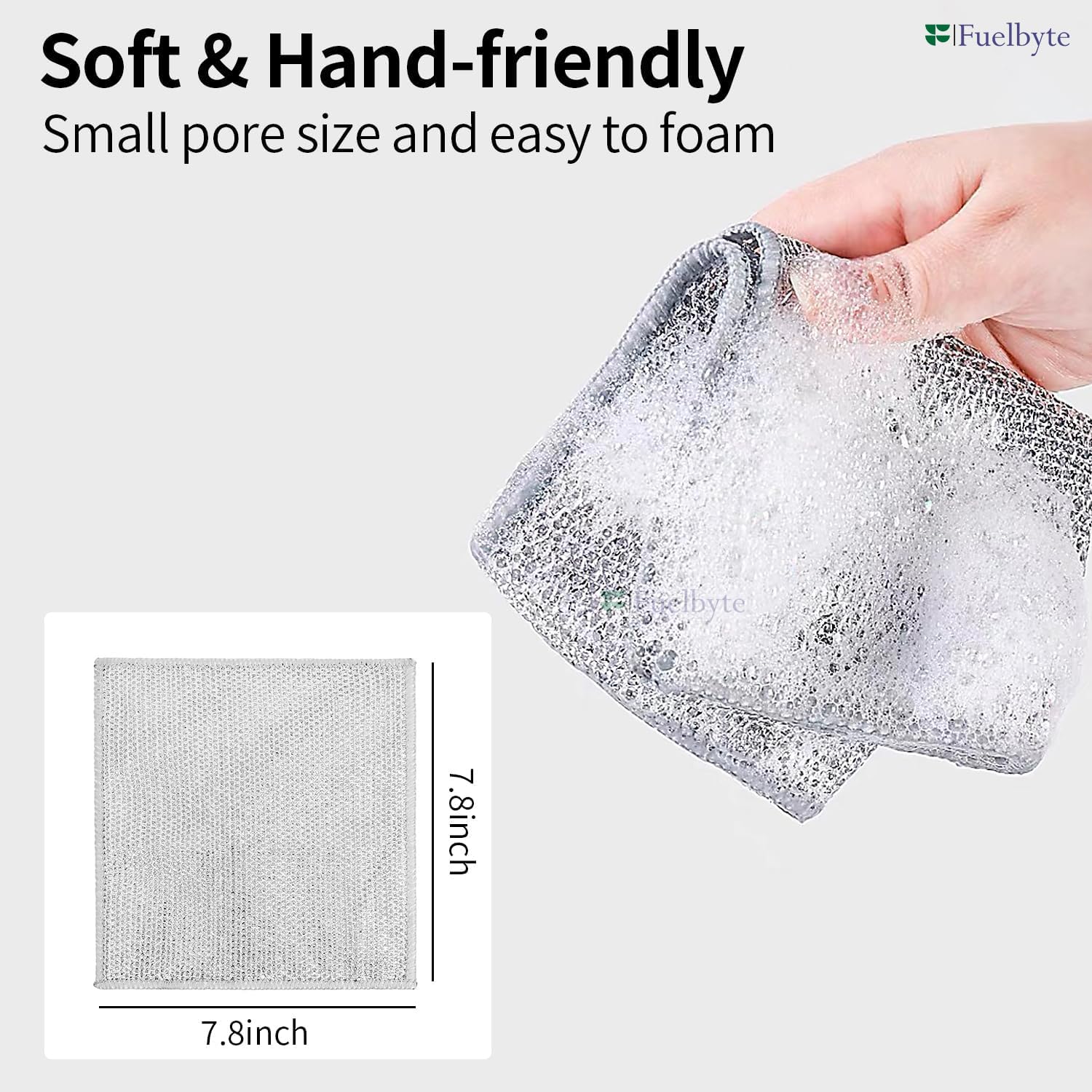 Fuelbyte 6 Pcs Double Layered Dish Wash Cloth Non Scratch Steel Wire Dish Cloth Wet and Dry Dishwashing Rugs for Kitchen Accessories Items Cleaning Supplies for Sinks Counters 1