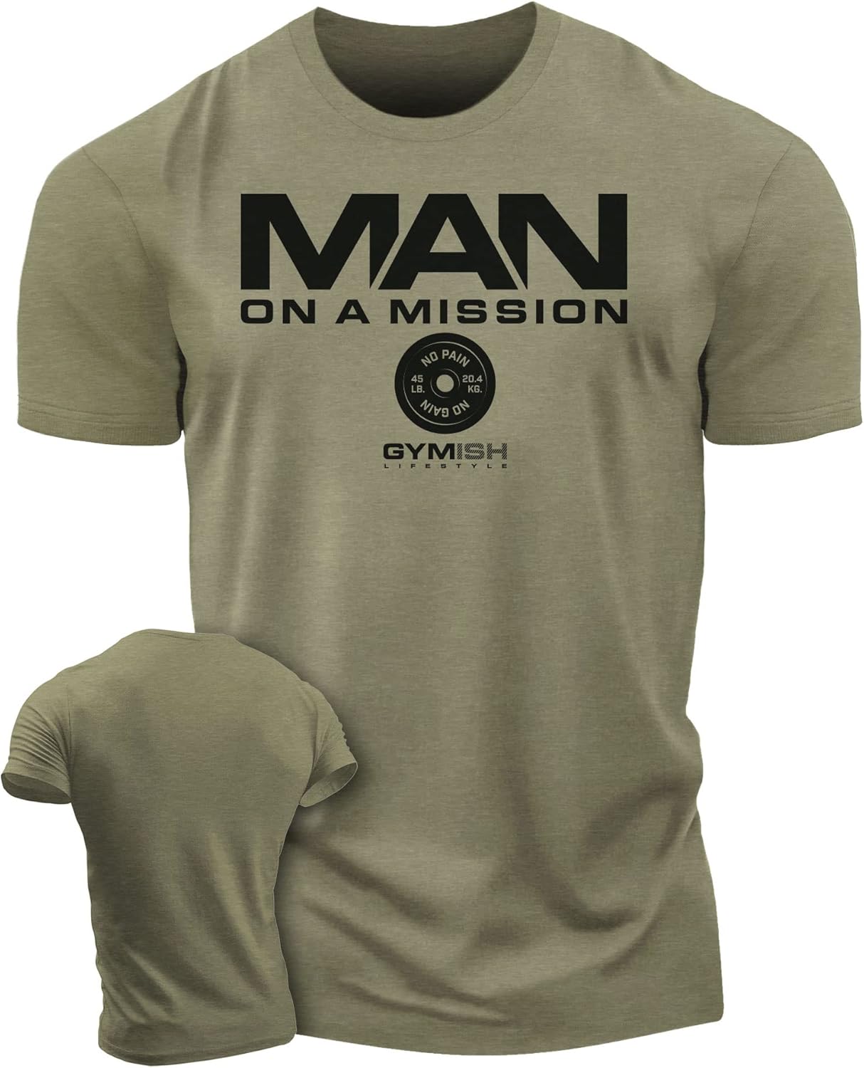 Man on Mission Workout Shirts for Men, Motivational Gym Funny Lifting T-Shirts