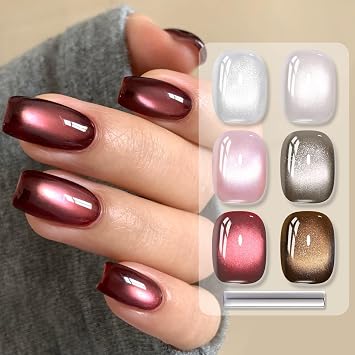 Born Pretty Cat Magnetic Eye Gel Nail Polish, 6 Colors Retro Magnetic Gel