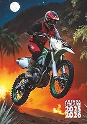 Agenda scolaire 2025 2026 Motocross Journalier 1 jour par page Petit format 12x17 Garçon Moto cross trial enduro freestyle: Collège, lycée, étudiant, ... - Original- 1 page par jour (French Edition)