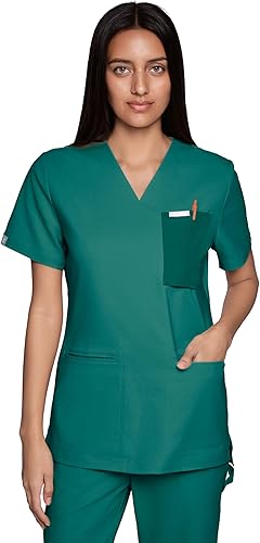LAMBDA ACADIA Alice Scrub Top for Women - V-Neck, 3 Pockets, Classic Fit, High-S
