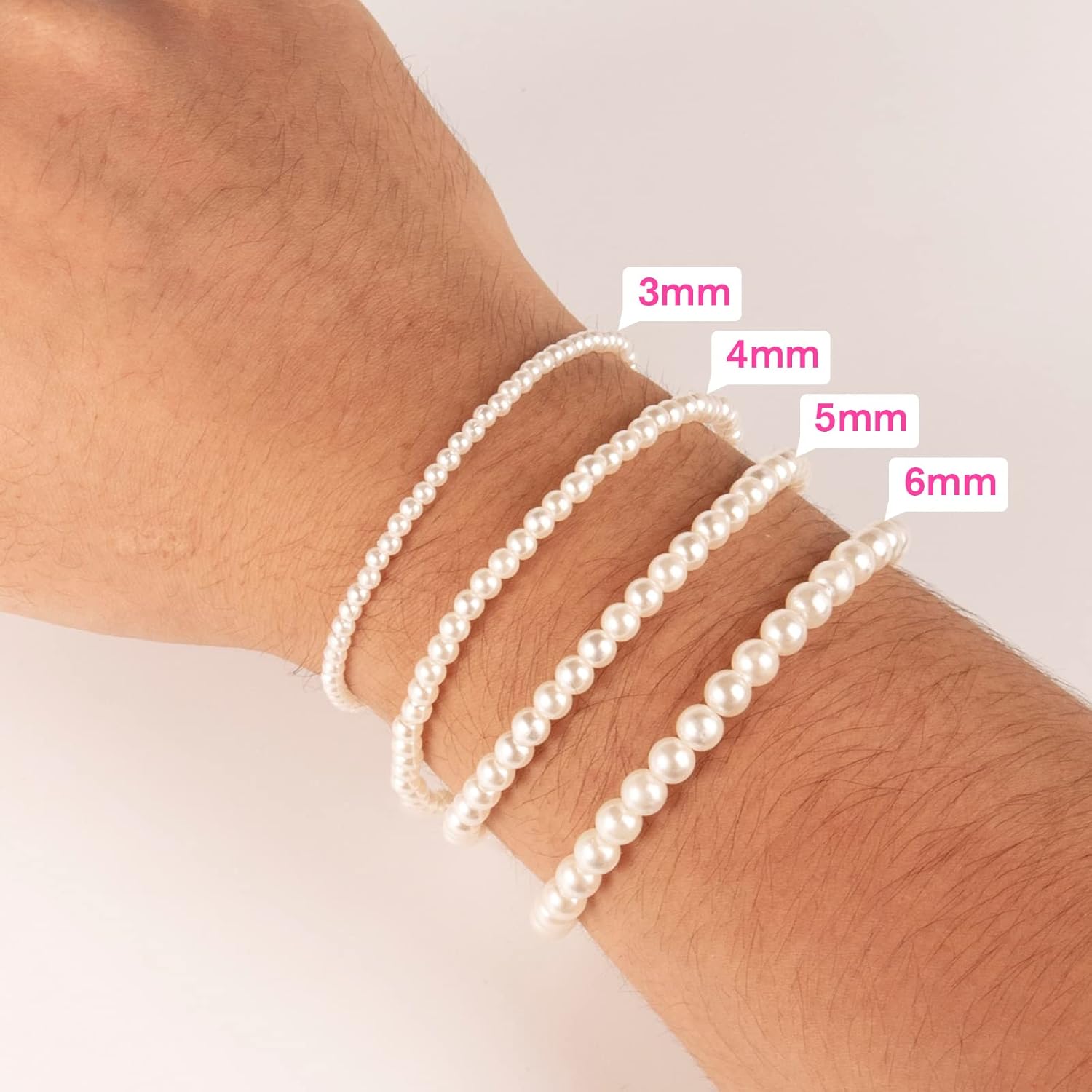 [2500 PCS] Pearl Beads, 3MM Round Small Pearl Beads Craft Loose Beads Faux Ivory Pearls Bead for Beading Jewelry Making, DIY Craft, Vase Fillers, Home Wedding Decoration - Image 3