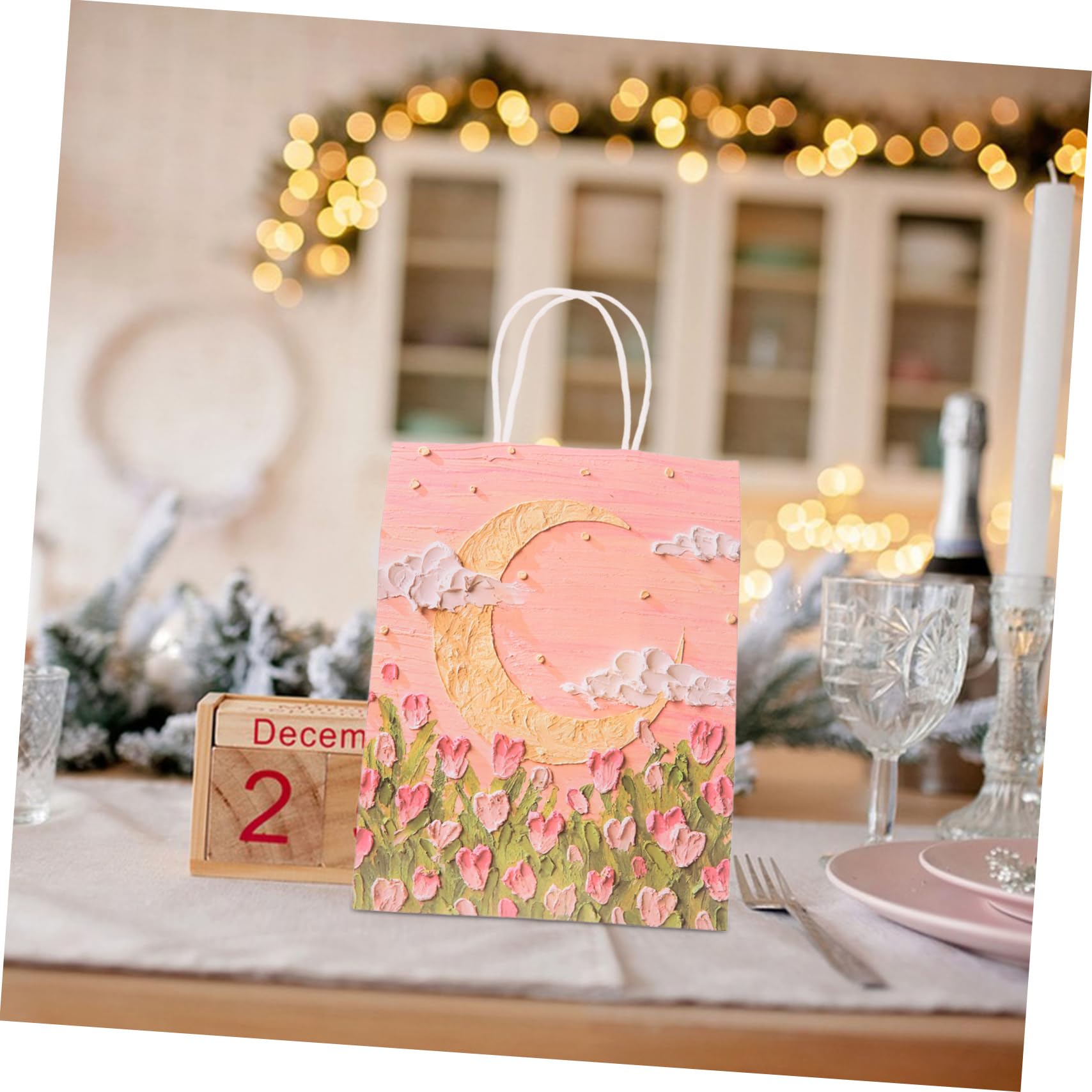Papier Geschenktüten 50 Stück Rosa mit Henkeln für Feiern