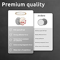 Vista 2 de ECENCE 3 almohadillas adhesivas magnéticas para detector de humo de Ø 1.969 in - Montaje rápido y seguro - Sin taladrar ni tornillos - Protección