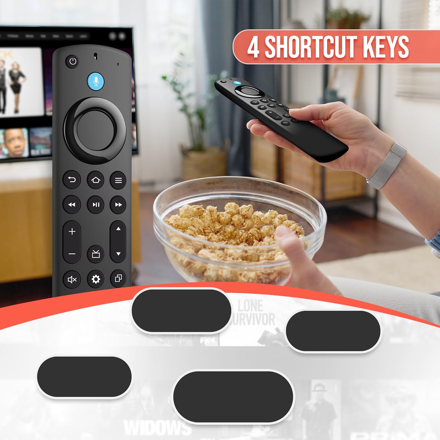 Replacement Firestick Remote Control Fit for Fire Smart TV Stick 4K MAX/4K (1st/2nd Gen), TV Stick 2nd Gen/3rd Gen/Lite/HD, TV Cube (1st/2nd/3rd Gen),Smart TV (3rd Gen)