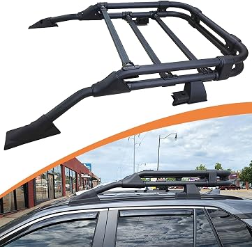 Heavy Duty Roof Rack Basket Compatible for Toyota RAV4 2019-2025 | Rooftop Cargo Basket Extra Bars Luggage Carrier
