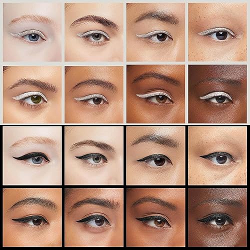 Miniatura 3 de Kaely 2 lápices delineadores de ojos de gel negro y plateado, delineador de ojos en crema natural, impermeable, a prueba de manchas, paleta de