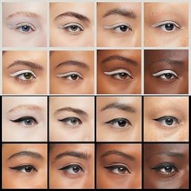 Kaely 2Pcs Black Silver Gel Eyeliner Pencil,Natural Cream Eye Liner Waterproof Smudge Proof,Cat Eye Black Smokey Eyeshadow Palette Stick Crayon,Goth Halloween Makeup,delineador de ojos contra el agua