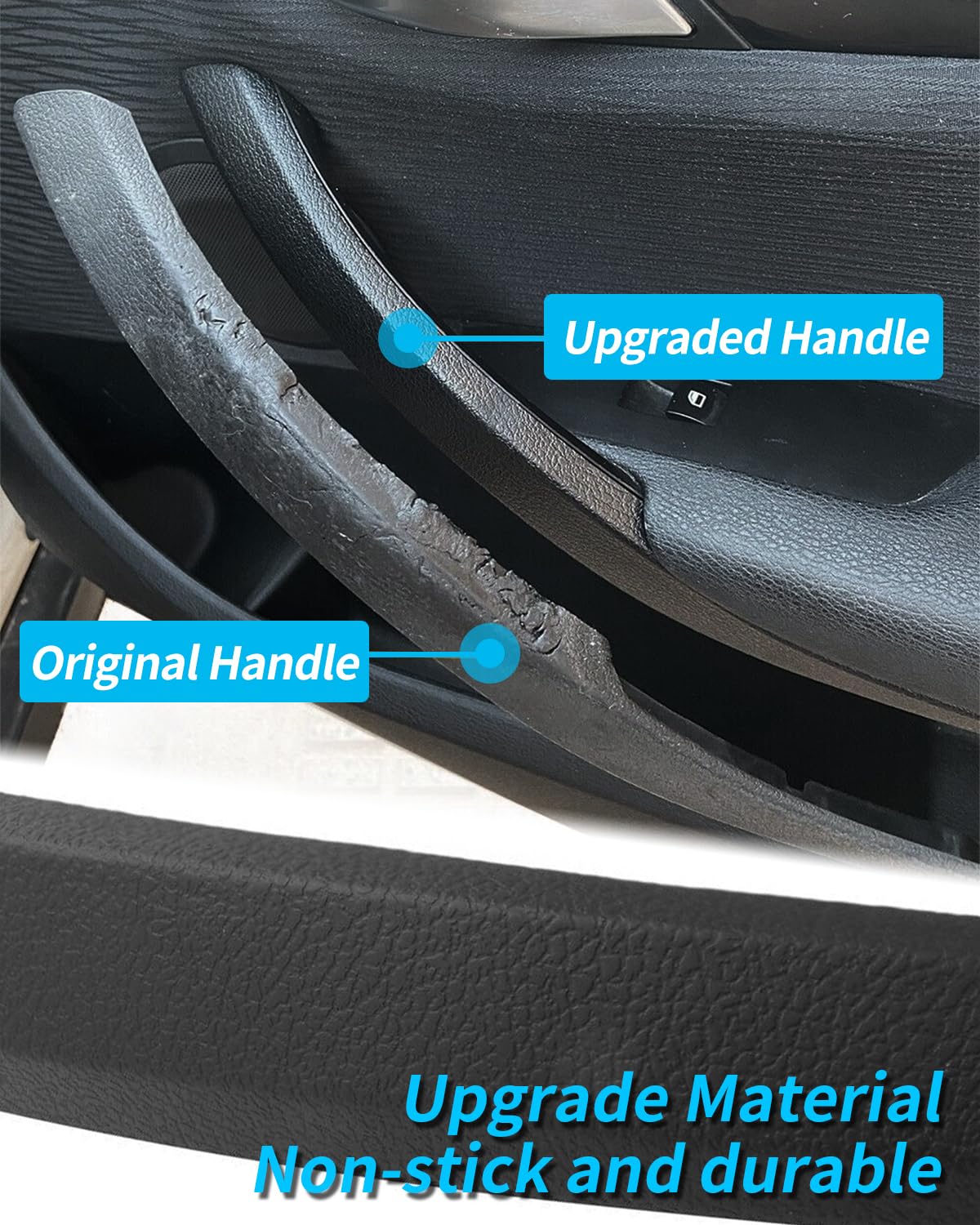 X1 E84 - Cubierta para manija de puerta (2 unidades, lado izquierdo y derecho, cubierta de manija interior compatible con BMW X1 E84 2009-2015, 51412991775#51412991776 (negro mate)